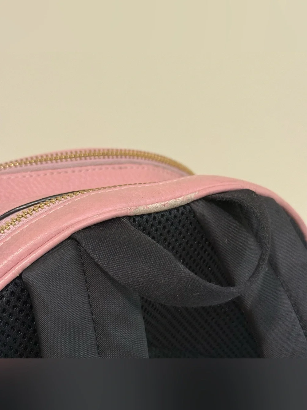 Coach Court Backpack 5666 Pink Pebble Leather Gold Zip Mini Daypack Bookbag